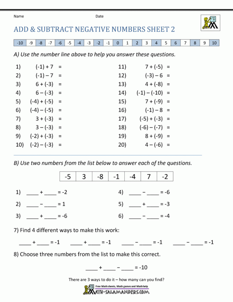 Printable Worksheet Adding And Subtracting Fractions