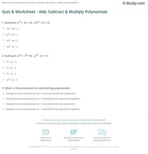 30 Adding and Subtracting Polynomials Worksheet Education Template