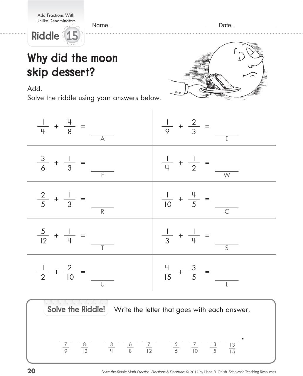 10 Best Images of Adding Fractions Worksheets With Answer Key Adding