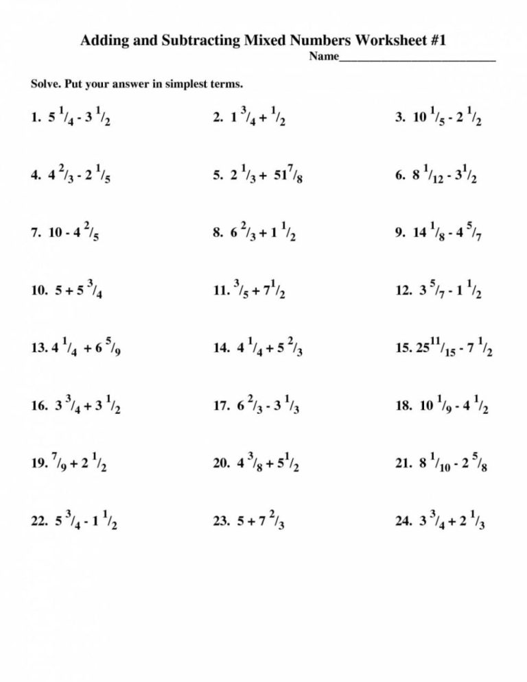 Worksheet On Multiplication And Division Of Fractions