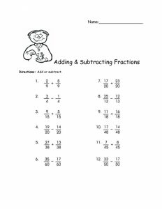 Adding Subtracting Multiplying Dividing Fractions Worksheet —