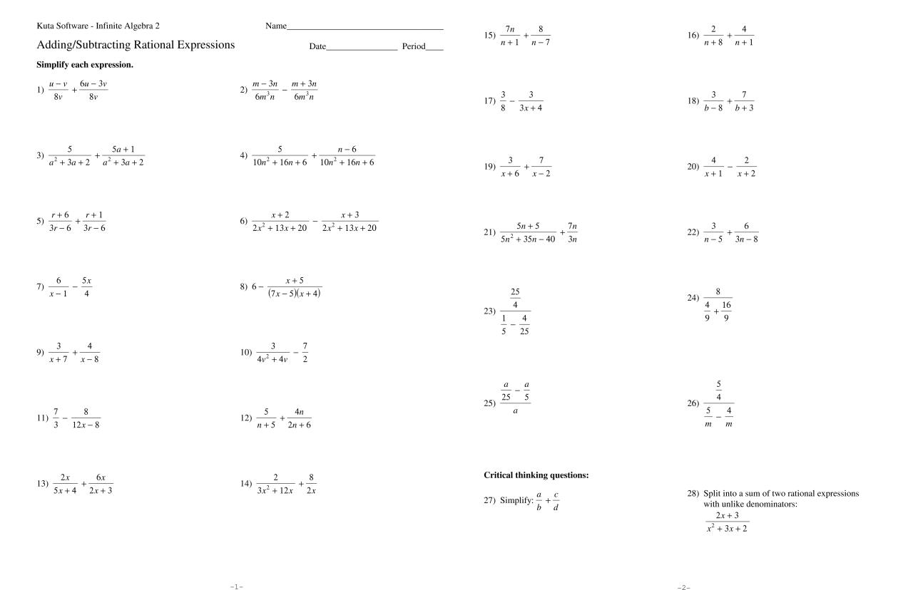 16 Best Images of Simplify Algebra 2 Worksheet Answers Simplifying