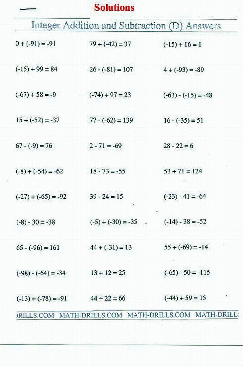 Adding And Subtracting Mixed Numbers Worksheet 7Th Grade
