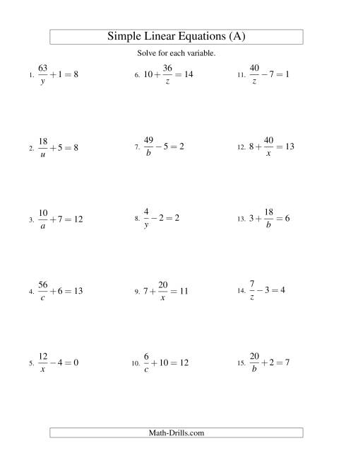 Equations With Fractions Worksheet Kuta