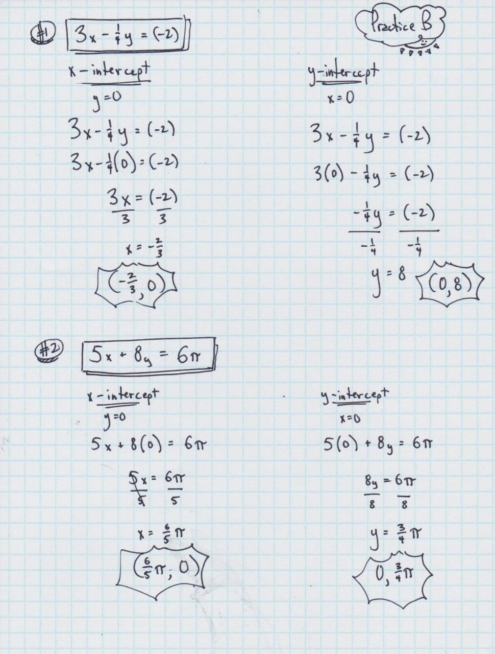 Algebra 1 Slope Intercept Form Worksheet 1 Answer Key