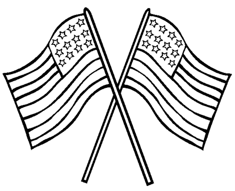American Flag Coloring Page For Toddlers