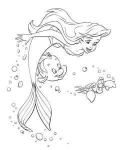 Ariel the Little Mermaid coloring pages for girls to print for free