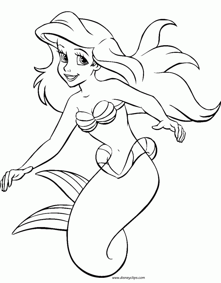 Ariel Coloring Pages Disneyclips
