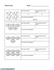 Multiplication With Equal Groups Worksheets Times Tables Worksheets