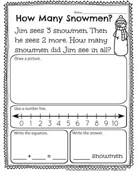 Addition Word Problems Kindergarten Worksheets