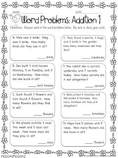 Addition Story Problems 2nd Grade