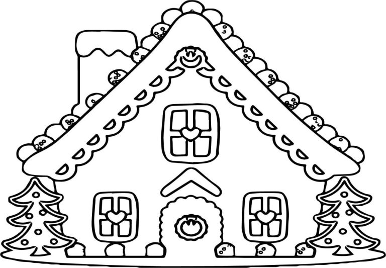Candy Coloring Pages For Gingerbread House