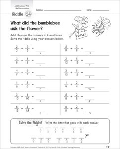 Adding fractions with common denominators Fractions worksheets