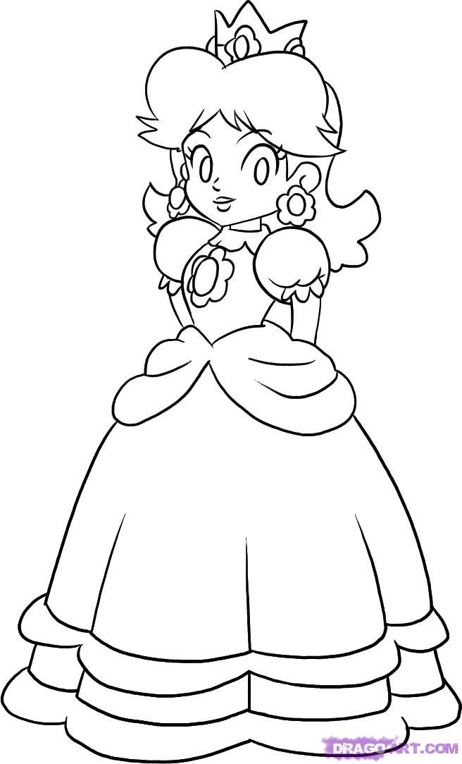Mario Kart Coloring Pages Peach
