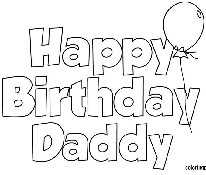 Coloring Pages Happy Birthday Dad