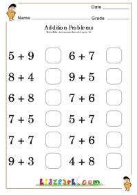 Picture Math Addition Worksheets Printable