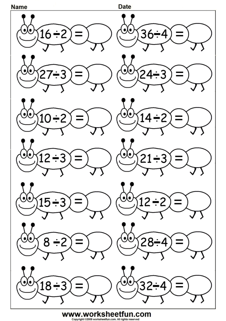 Grade 4 Math Worksheets Multiplication And Division
