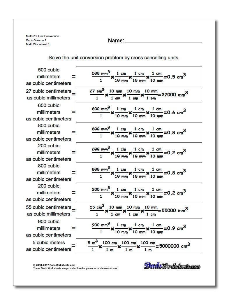 Unit Conversion Worksheet Chemistry Answers