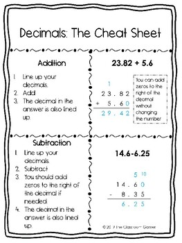 Adding And Subtracting Decimals Worksheets Pdf Common Core
