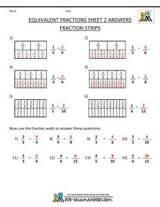 Comparing Fractions Worksheet 4th Grade Answer Key Worksheets Free