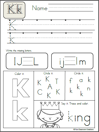 Tracing Letter K Worksheets For Kindergarten