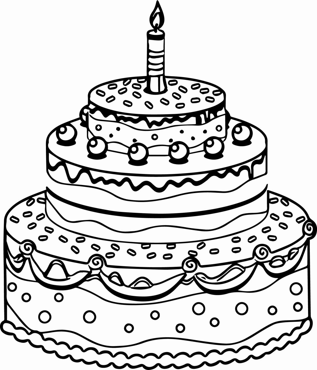 Birthday Cake Coloring Page at Free printable