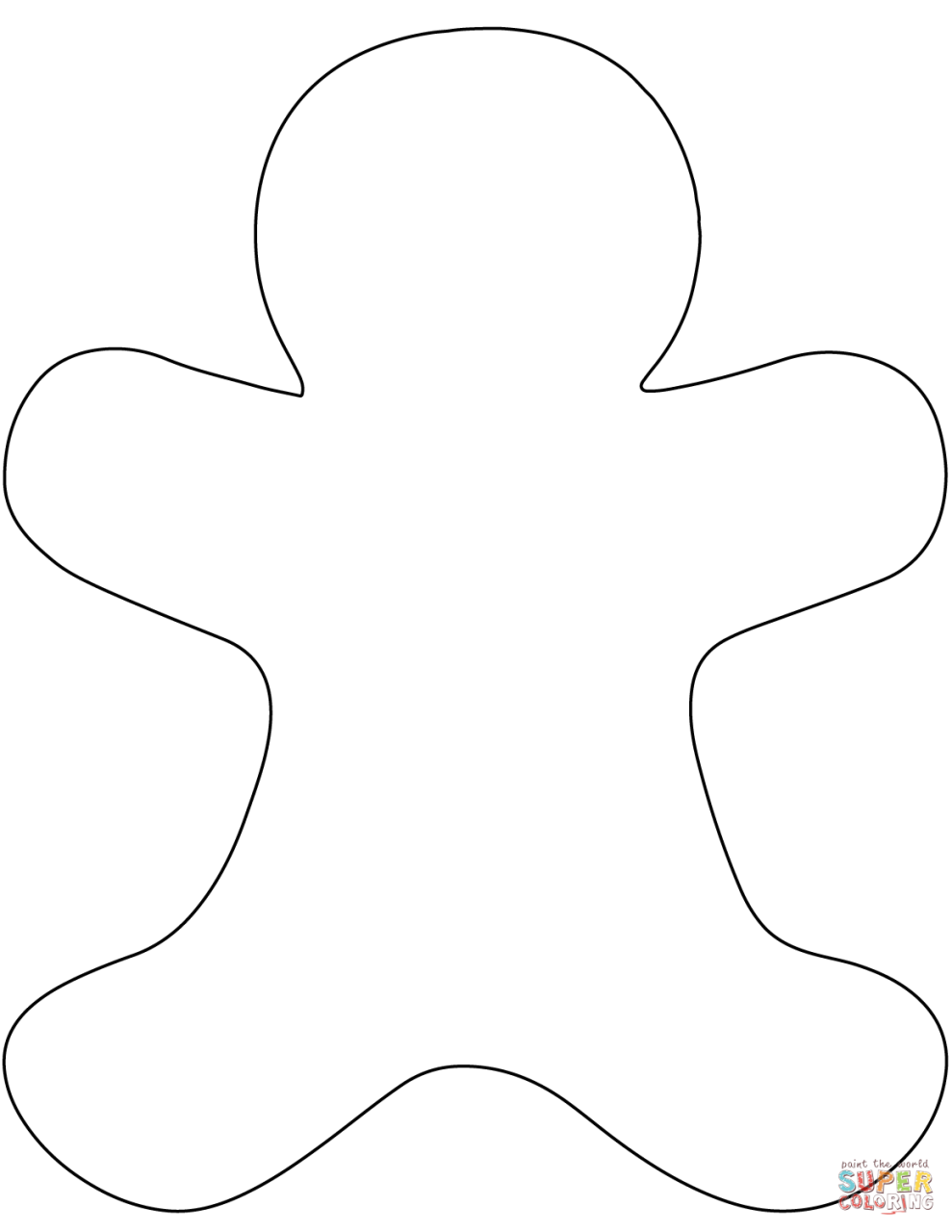 Blank Gingerbread Man coloring page Free Printable Coloring Pages