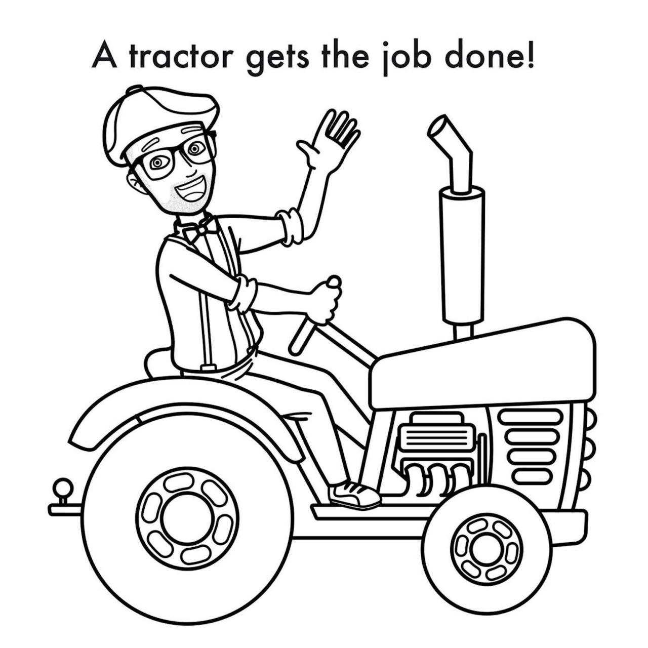 Blippi Tractor Coloring Pages