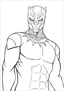 Black Panther coloring page to print and color for free Avengers