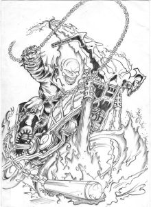Pin by Living Trabunal on Coloring for adults Ghost rider tattoo