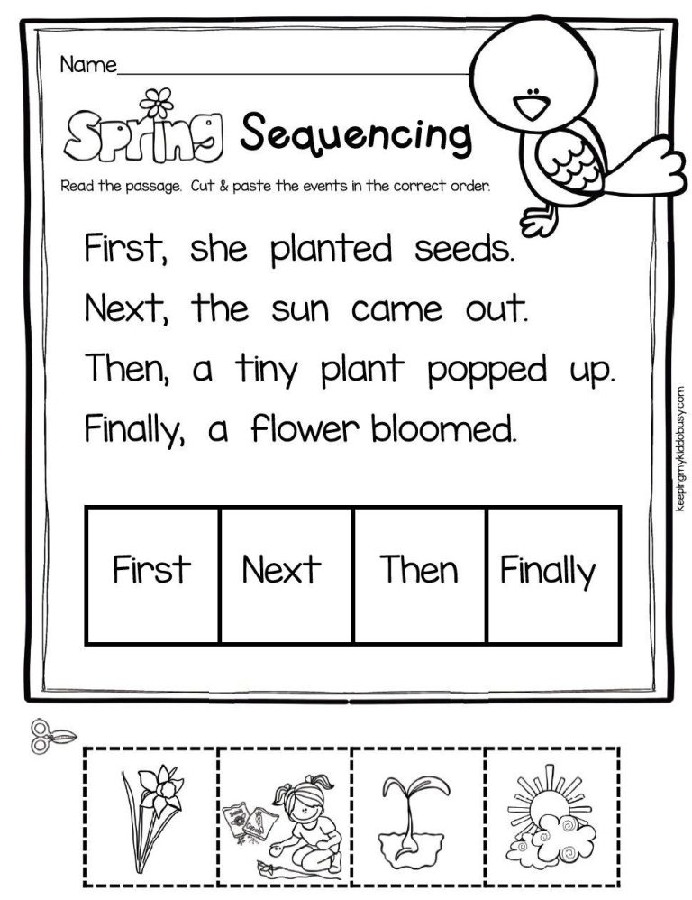 Preschool Sequencing Worksheets For Kindergarten
