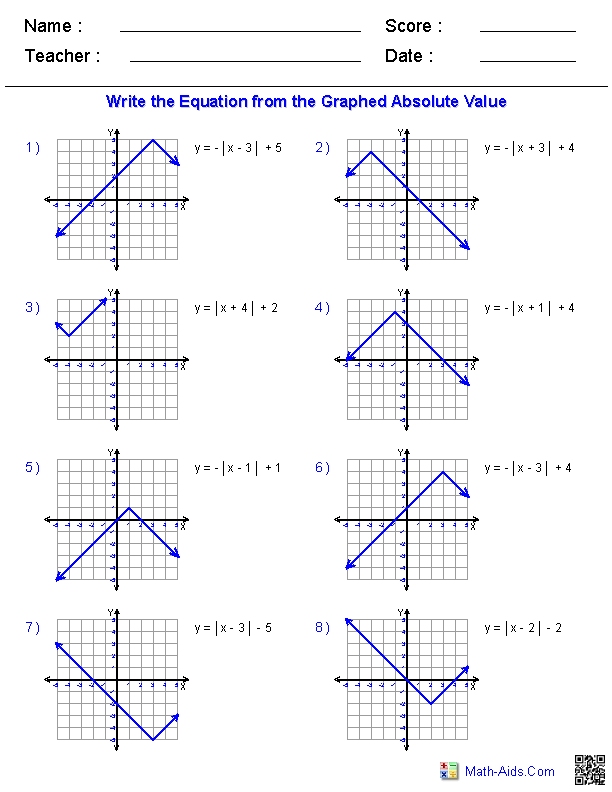 Algebra 2 Graphing Linear Equations And Inequalities Worksheet Answers