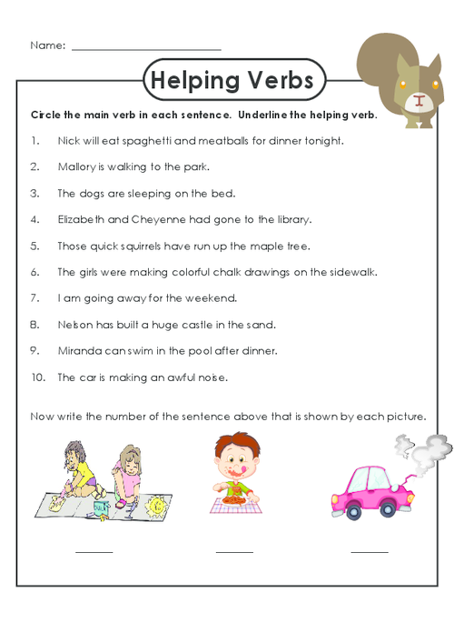 Helping Verbs Worksheets For Grade 2 With Answers
