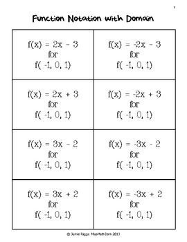 Algebra 2 Function Notation Worksheet Answers