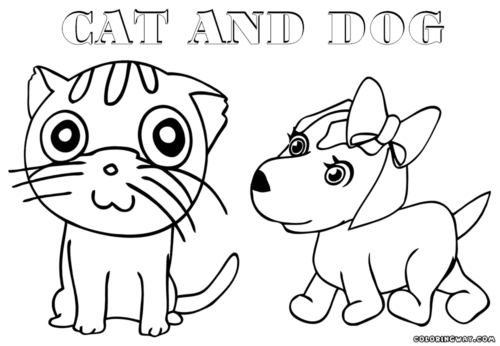 Cat and dog coloring pages Coloring pages to download and print