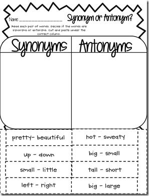 Synonyms And Antonyms Worksheets Grade 2