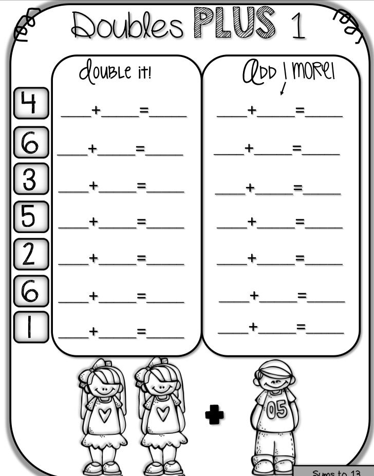 Doubles Math Worksheets 1St Grade