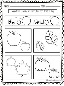Printable Big And Small Worksheets For Kindergarten