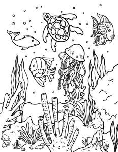 Free printable ocean coloring page. Download it from https