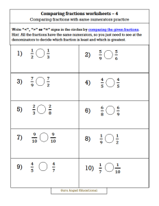 Common Core Comparing Fractions Worksheets Fraction Worksheets Free