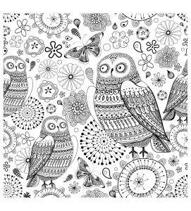 Animals Coloring pages for adults coloringdifficultowls Page 4