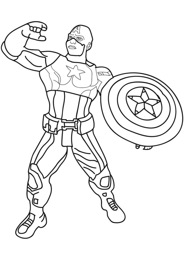 Captain America Colouring Pages
