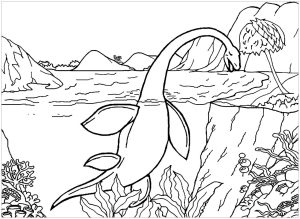 Dinosaurs to download Aquatic dinosaur Dinosaurs Kids Coloring Pages