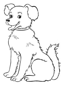 Dog for children smiling dog Dogs Kids Coloring Pages