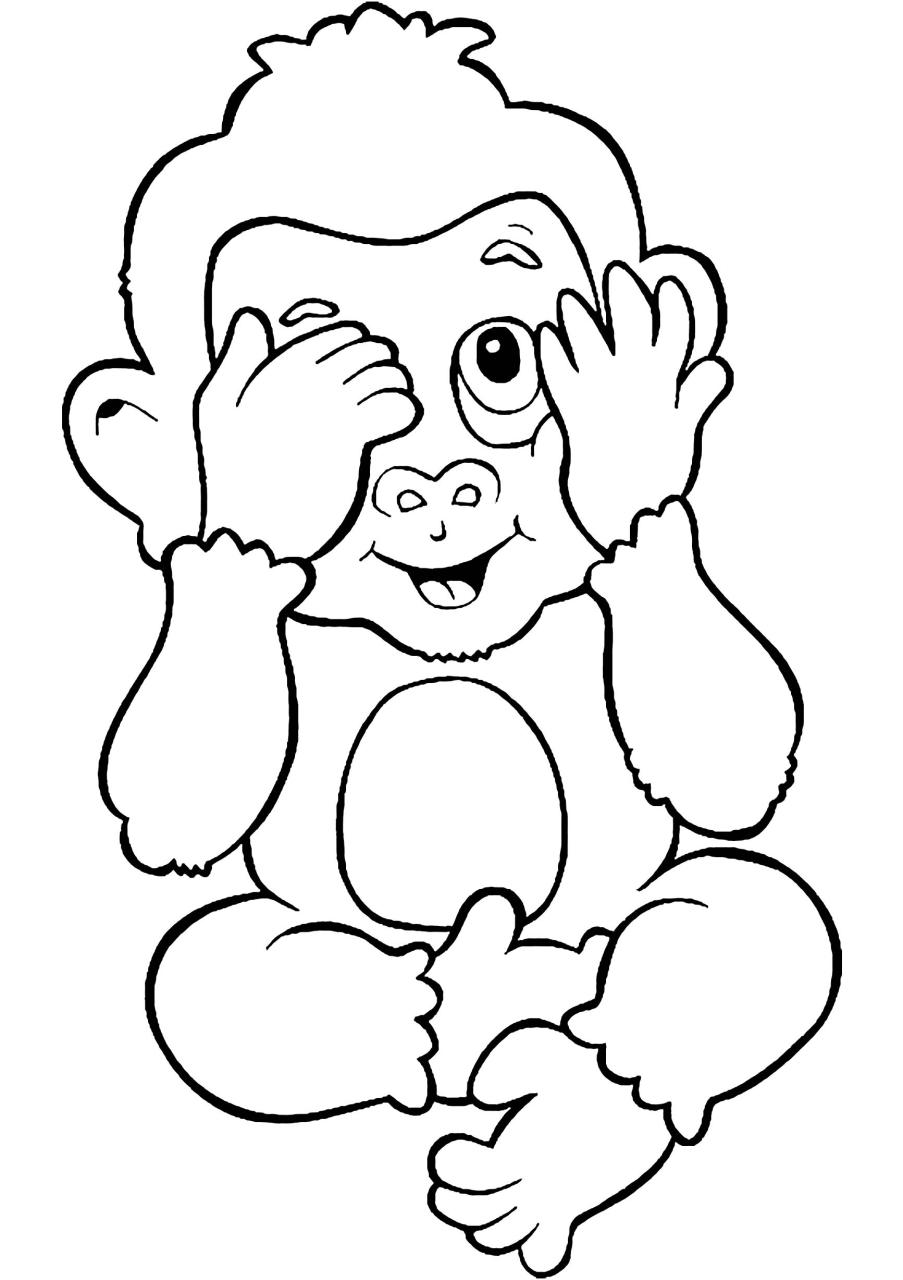 Monkeys to download Monkeys Kids Coloring Pages