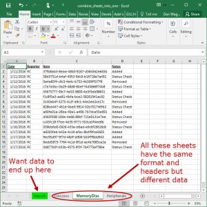 Combine Data from Multiple Sheets to A Sheet Dan Wagner Co