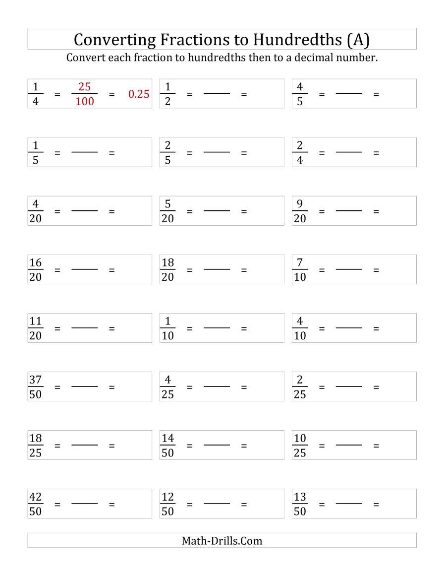 Converting Fractions To Decimals Worksheet With Answers Worksheets