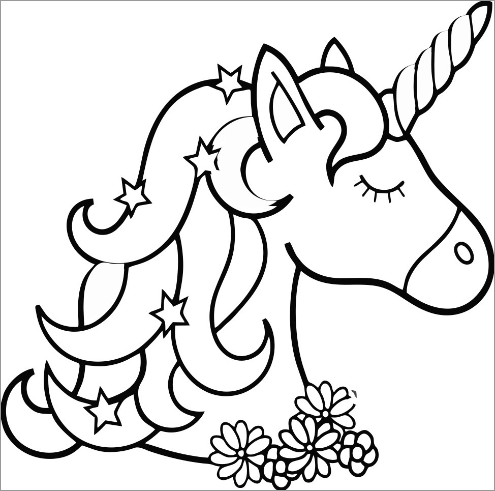Cool Unicorn Coloring Page ColoringBay