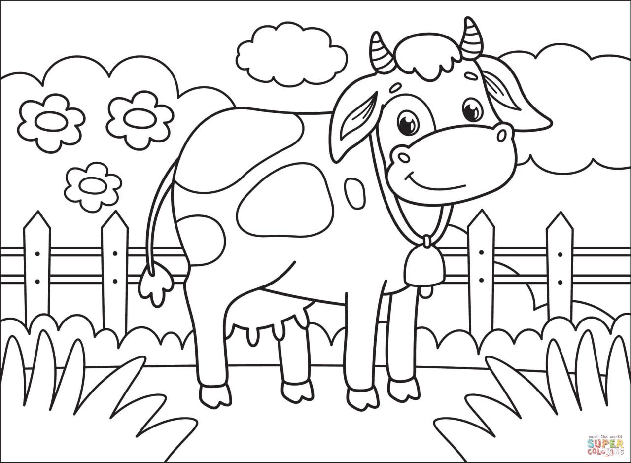 Cow coloring page Free Printable Coloring Pages