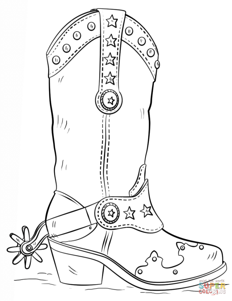 Coloring Page Of A Boot